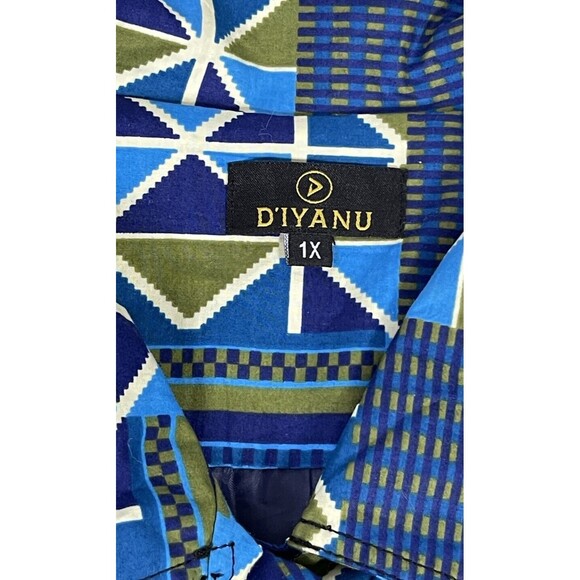 Diyanu African Print Long Sleeve Maxi Dress. Size 1X - Picture 6 of 7